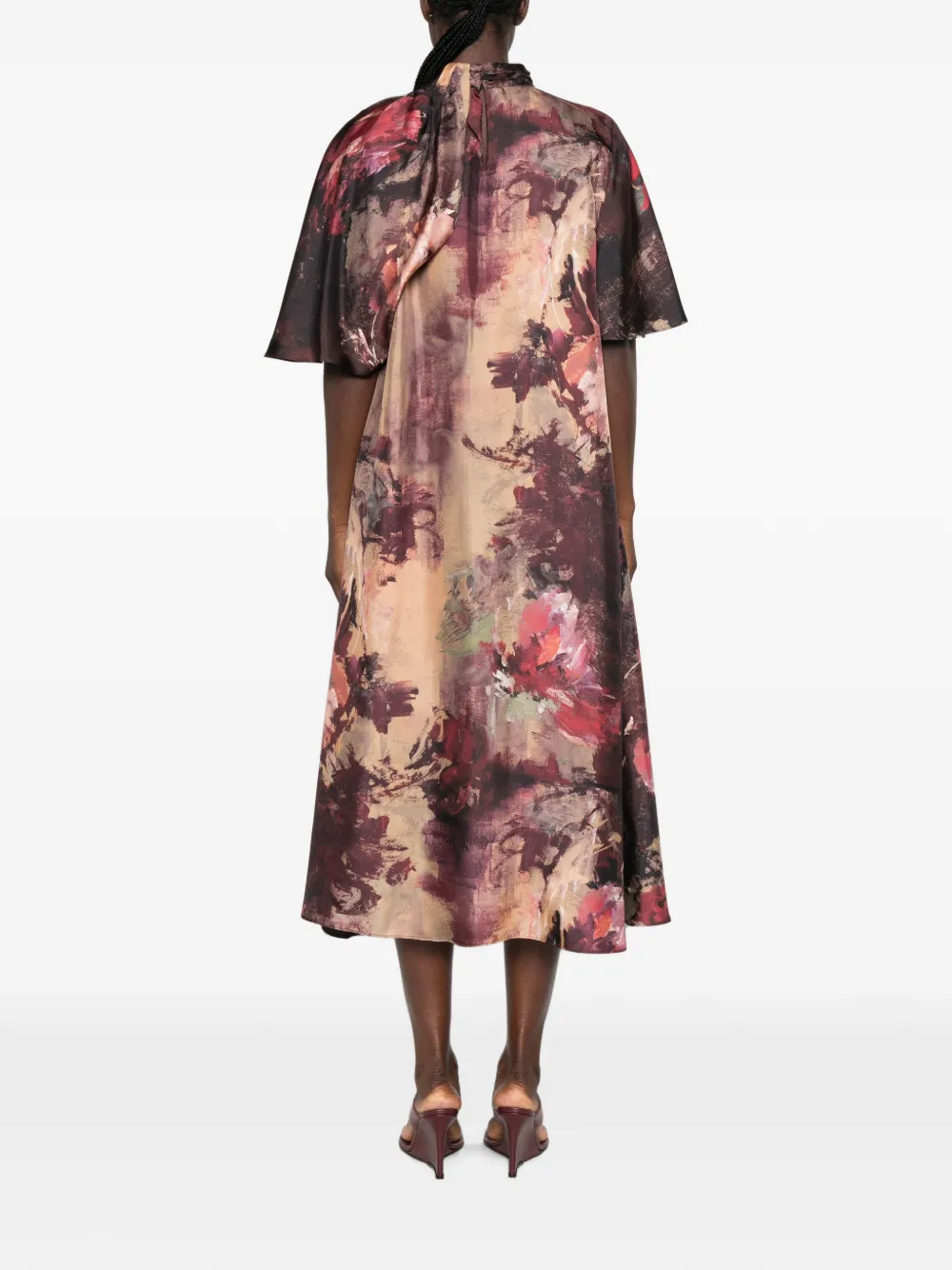 Antonio Marras Jurk met bloemenprint Bruin