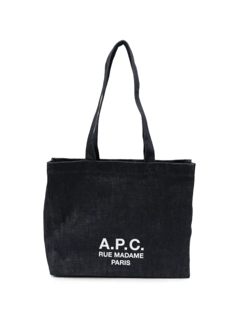 A.P.C. logo-print denim tote bag