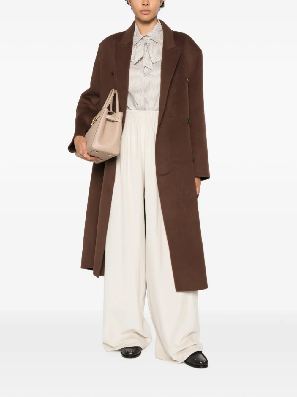 Dusan Broek met elastische taille Beige
