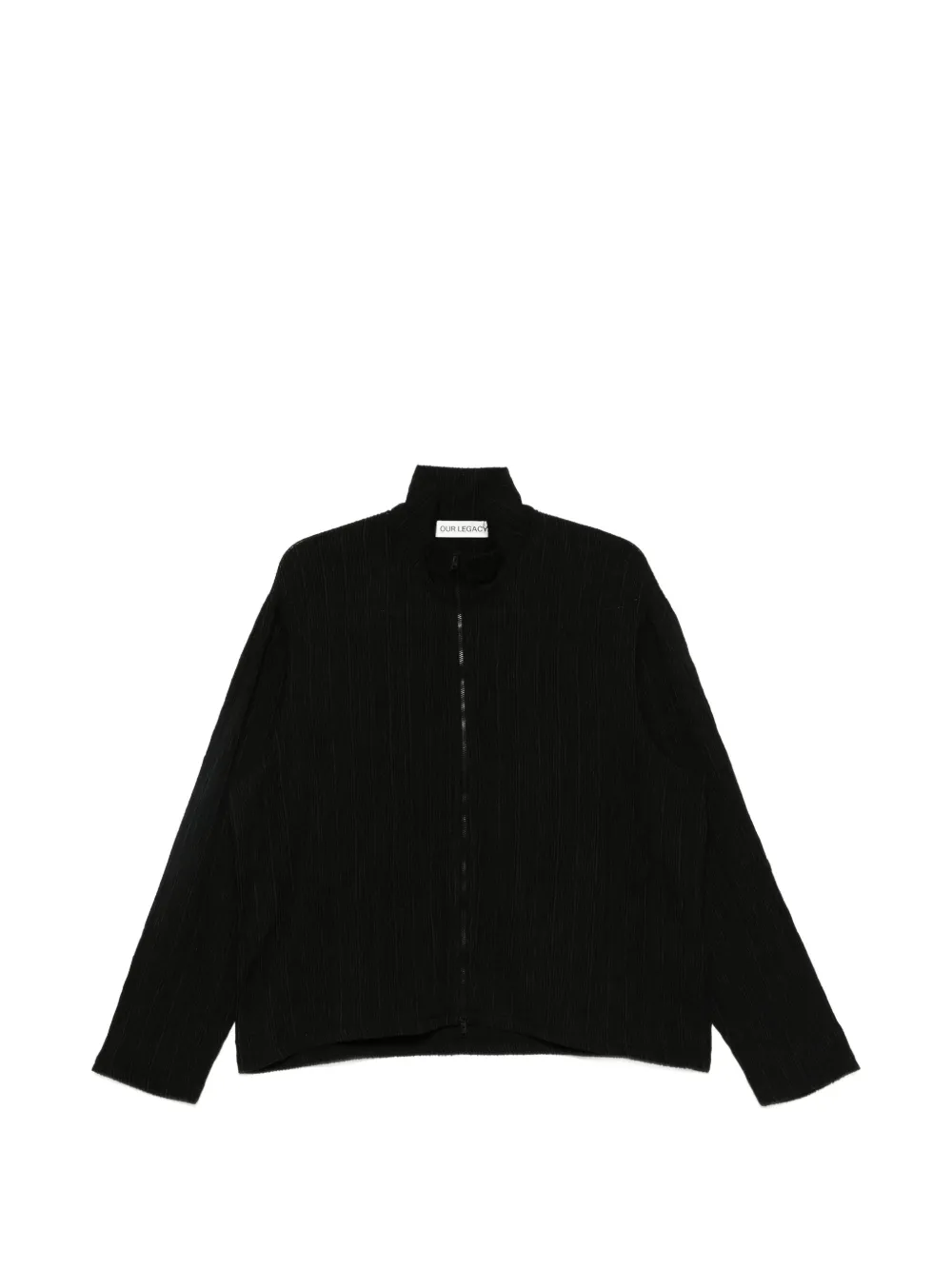 OUR LEGACY Shrunken fullzip sweater - Schwarz