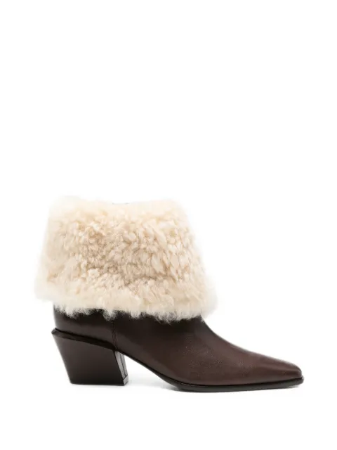 Paris Texas Bettina shearling-trim ankle boots