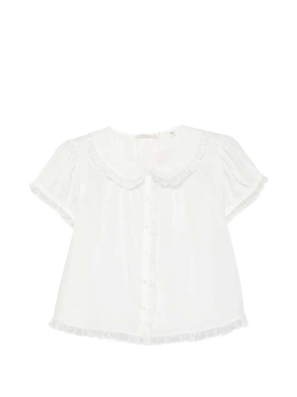 DÔEN Karina ruffled-trim top - Blanc DÔEN Karina ruffled-trim top - Blanc
