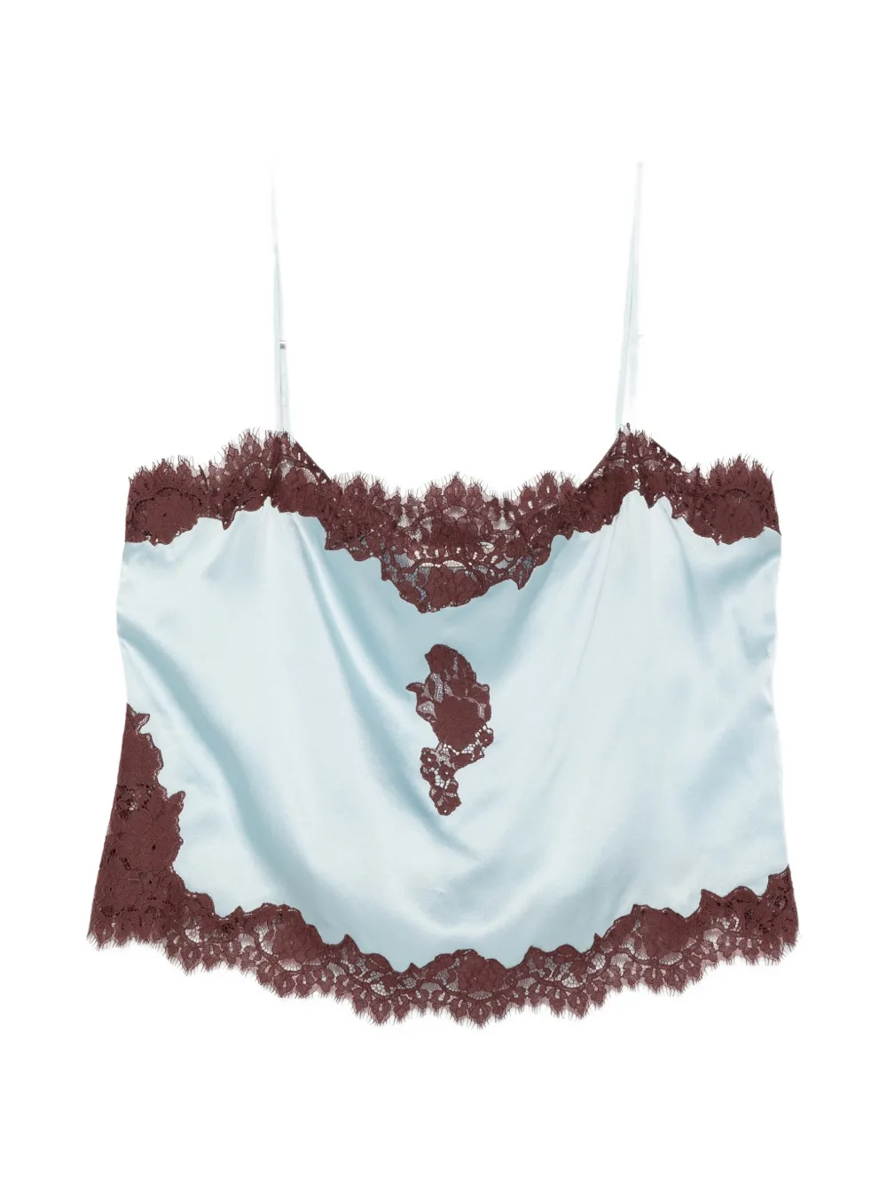 DÔEN Avelaine lace-trim top - Bleu