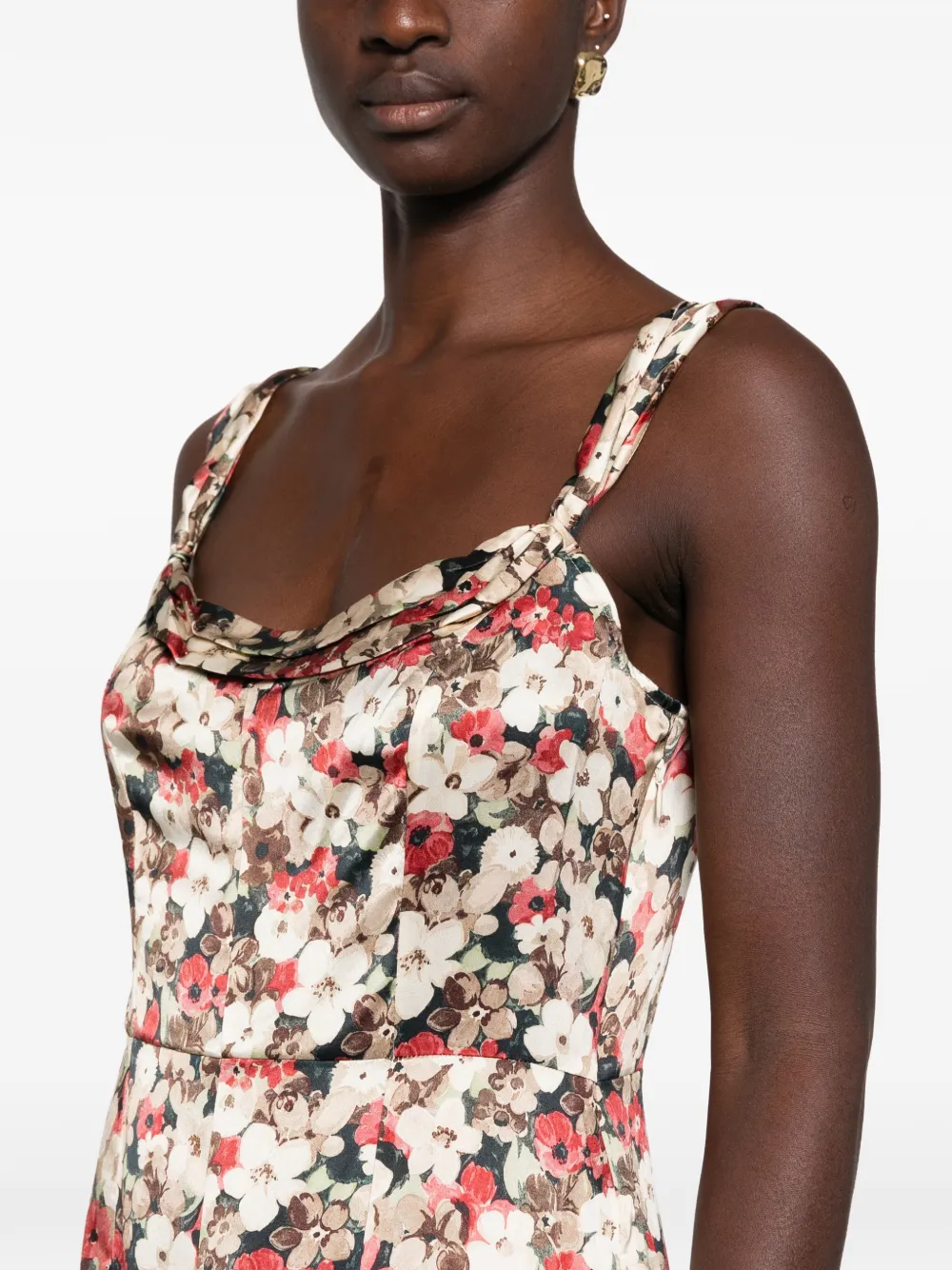 DÔEN Donielle Floral-print Midi Dress in Neutrals, view 5
