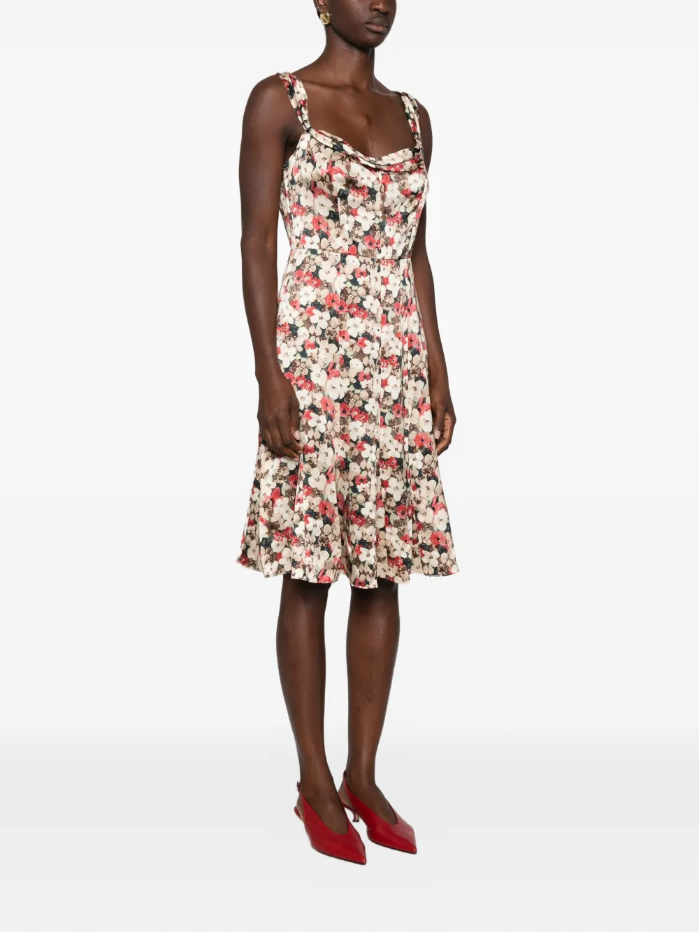 DÔEN Donielle Floral-print Midi Dress in Neutrals, view 3