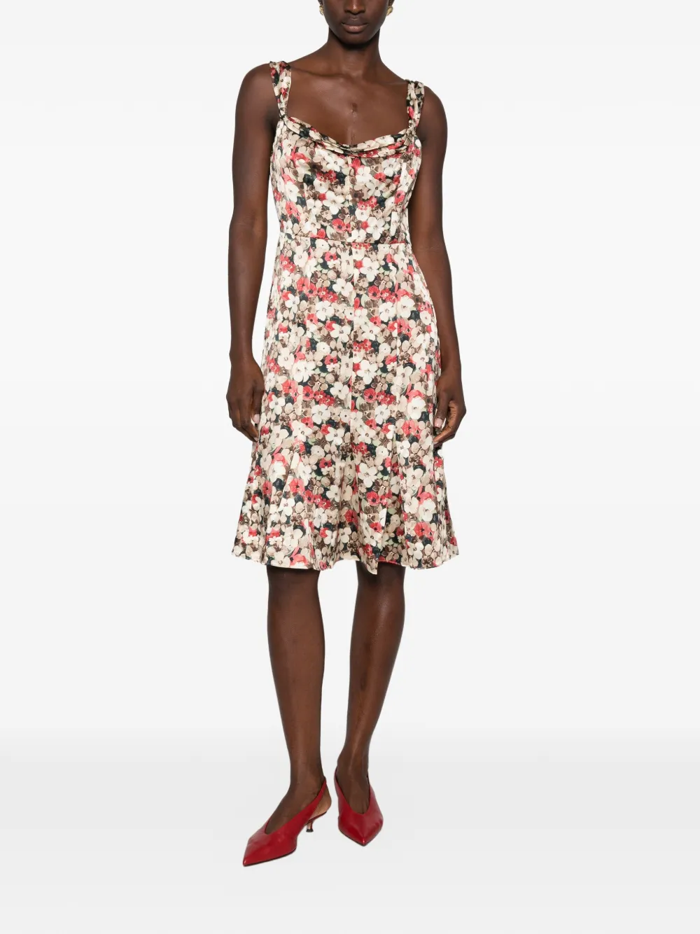 DÔEN Donielle Floral-print Midi Dress in Neutrals, view 2