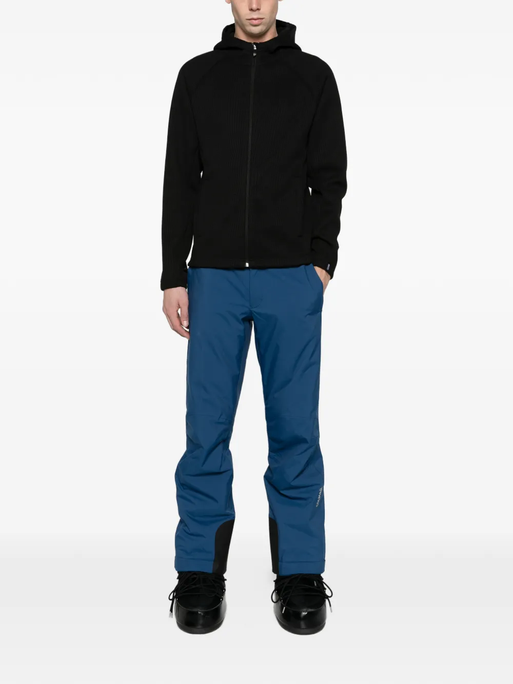 Colmar hooded rib-knit ski sweatshirt Blauw