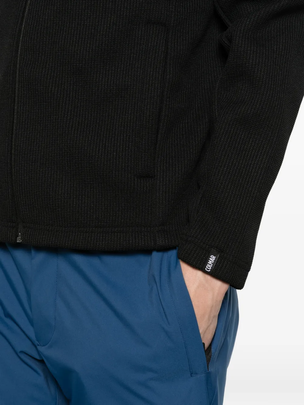 Colmar hooded rib-knit ski sweatshirt Blauw