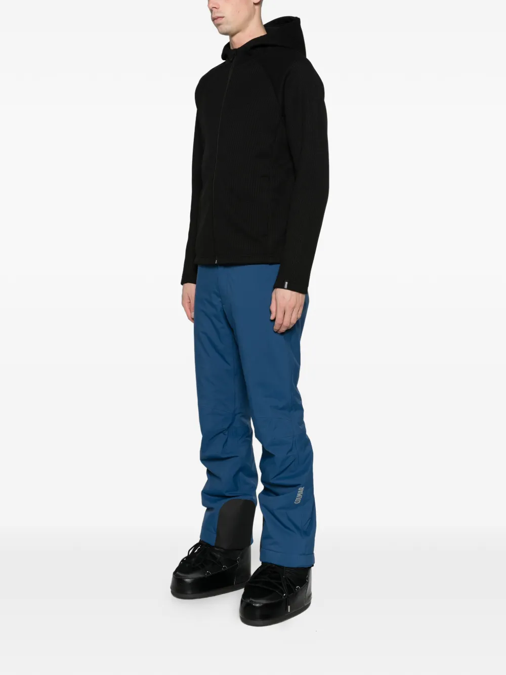 Colmar hooded rib-knit ski sweatshirt Blauw