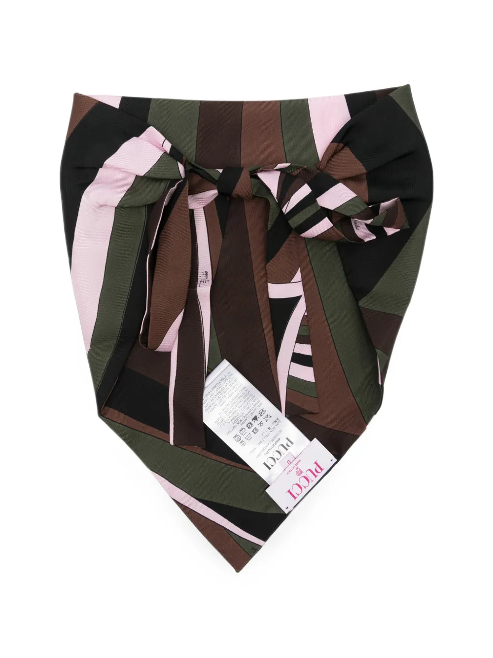 PUCCI Zijden twill bandana met print Groen