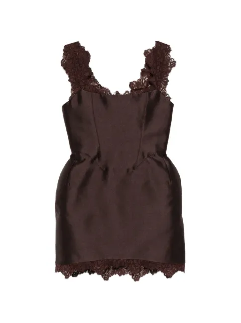 De La Vali Morta mini dress in plum twill