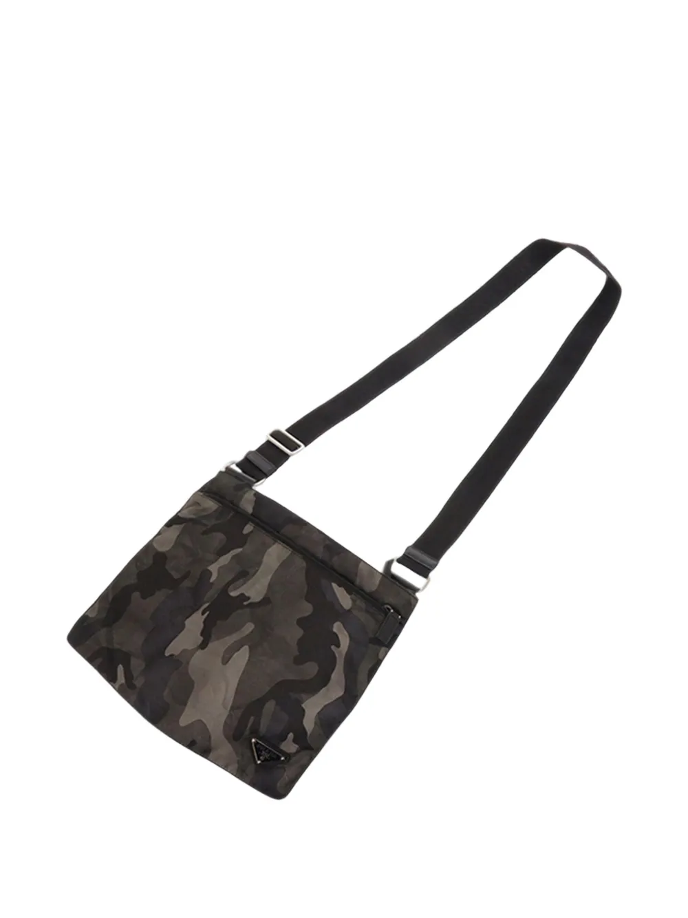 Prada Pre-Owned 2013-2026 Tessuto Camouflage crossbodytas met rits Groen