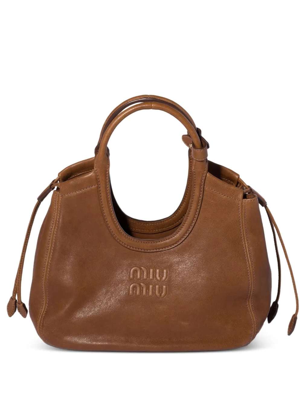 Miu Miu Ivy nappa leather tote bag - Marrone