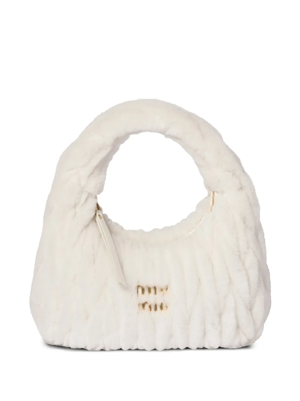 Miu Miu Borsa Wander in shearling - Bianco
