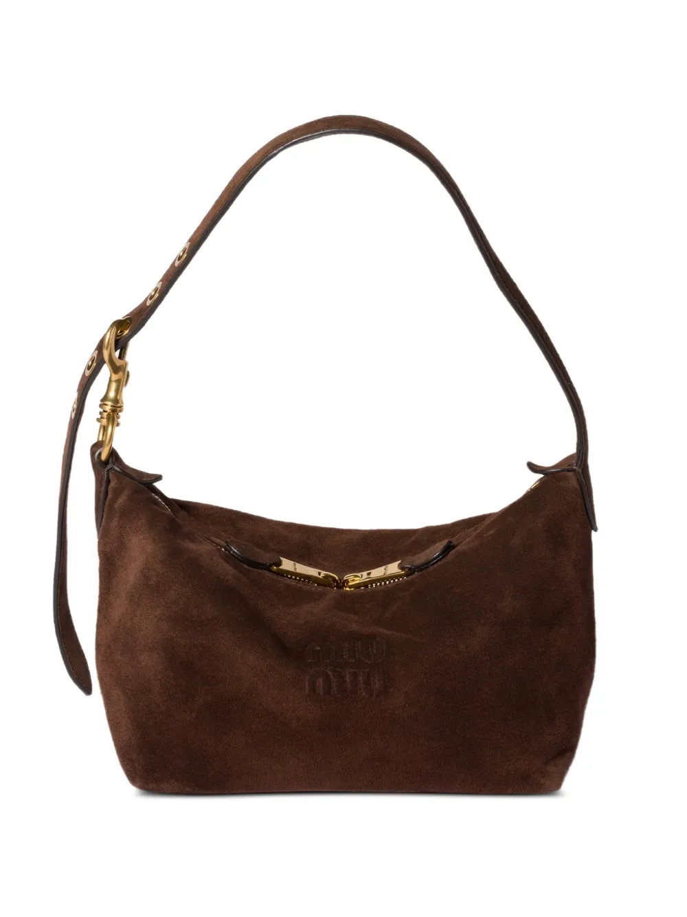 Miu Miu Spirit suede bag - Marrone
