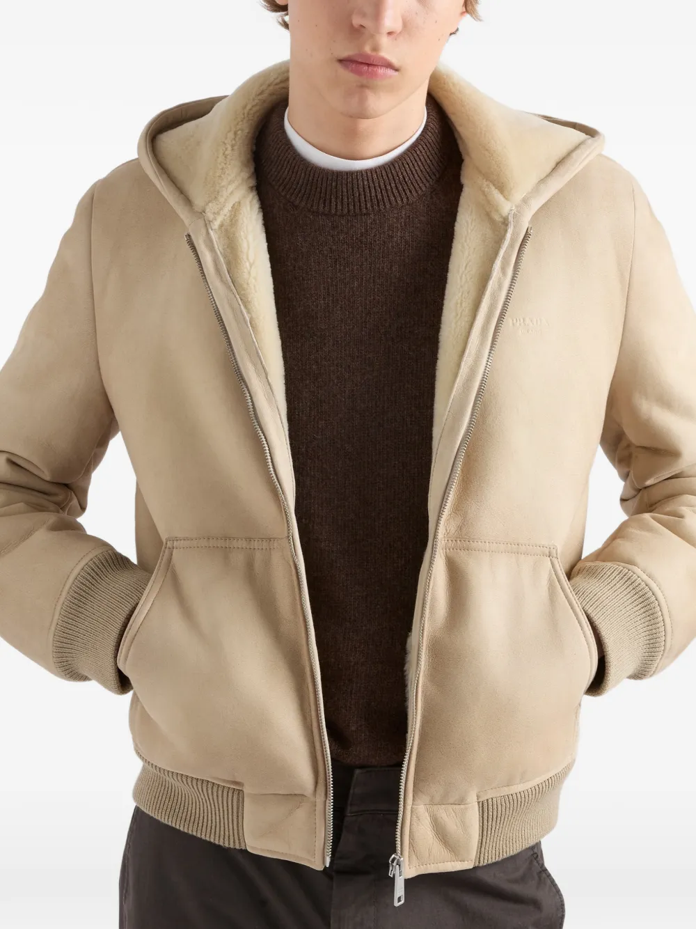 Prada Lammy bomberjack Beige