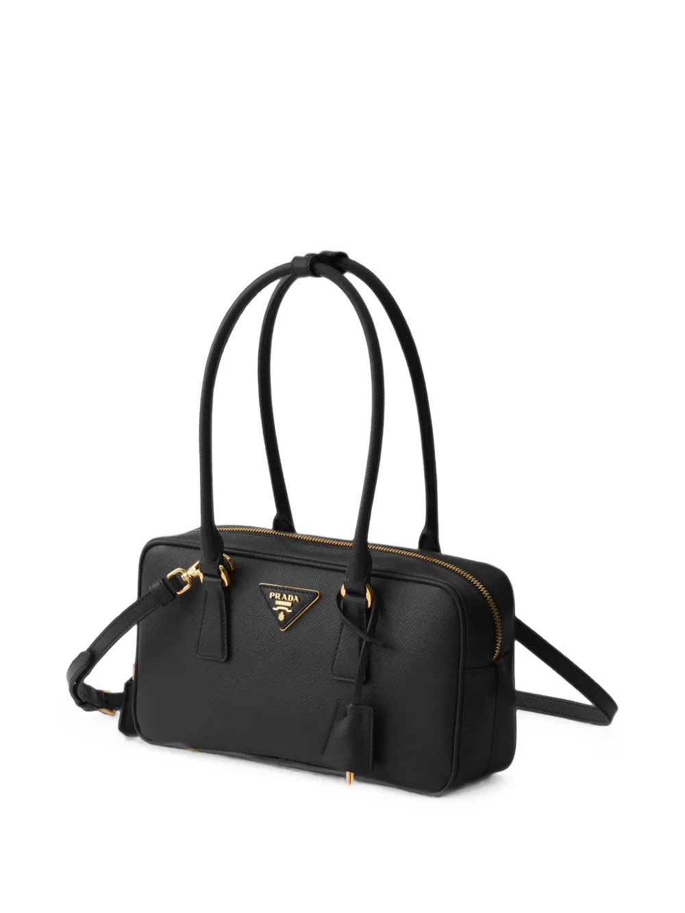 Prada Kleine Saffiano leren tas met handvat Zwart
