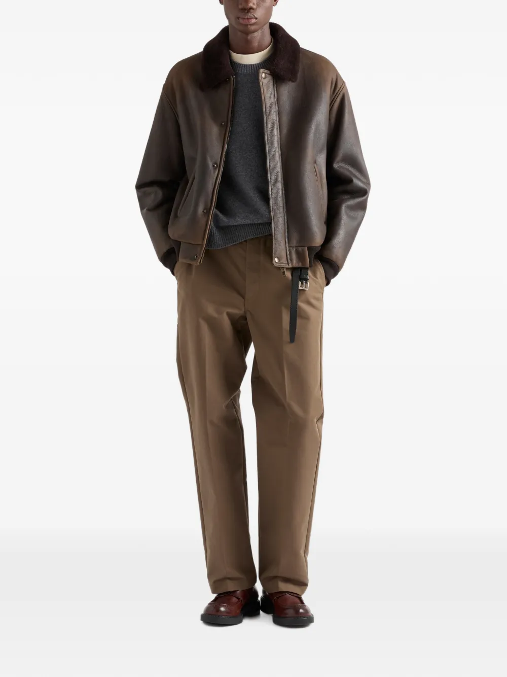 Prada Lammy bomberjack Bruin