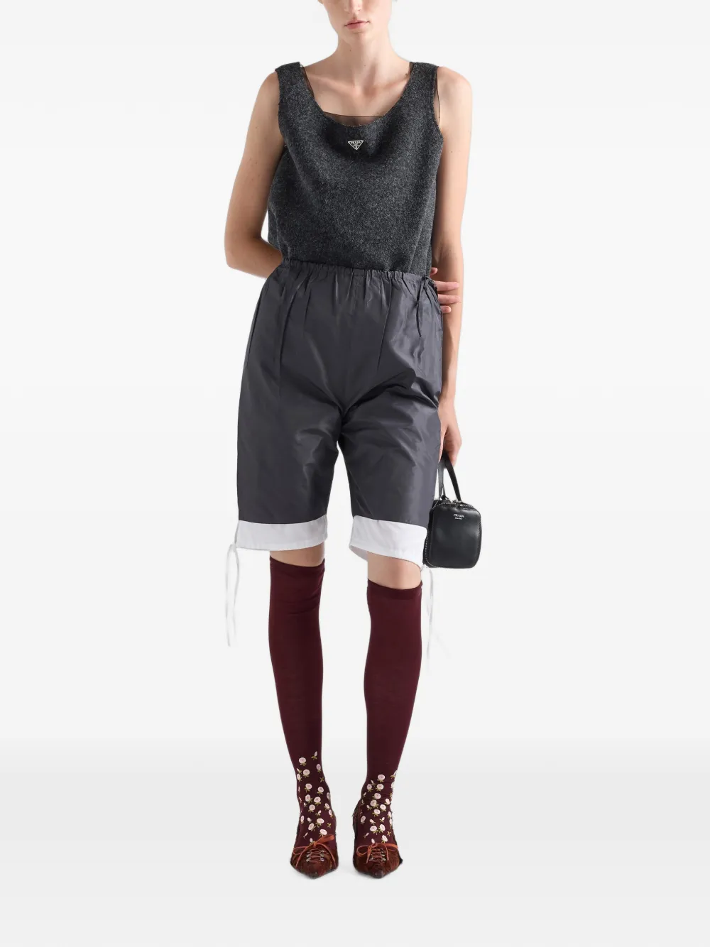 Prada Taffeta bermudas shorts Grijs
