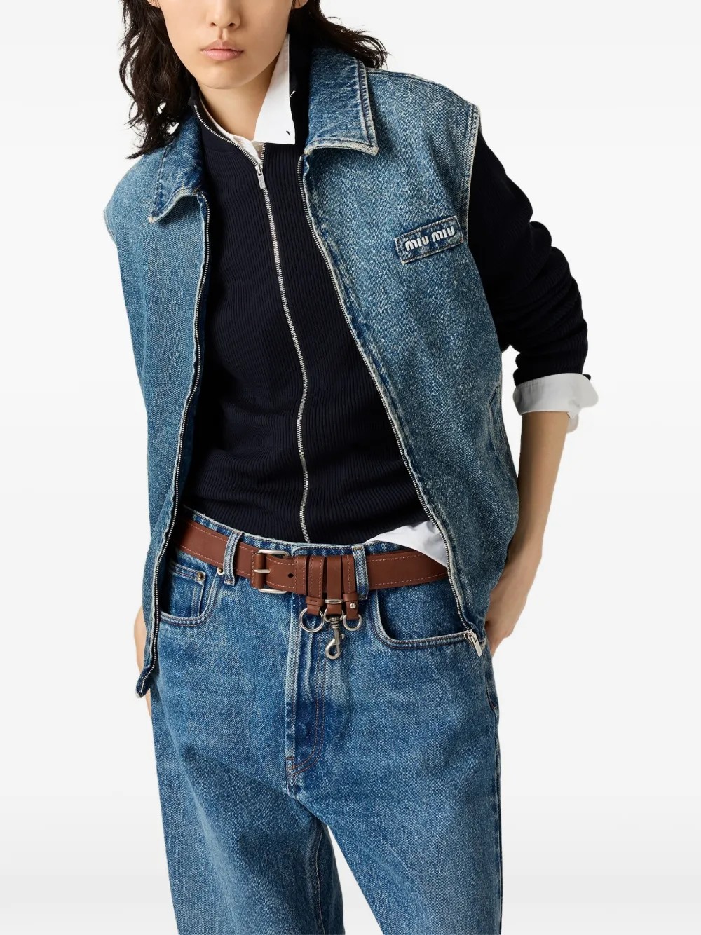 Miu Denim bodywarmer Blauw