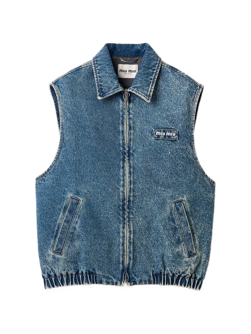 Miu Miu washed denim vest - Blu