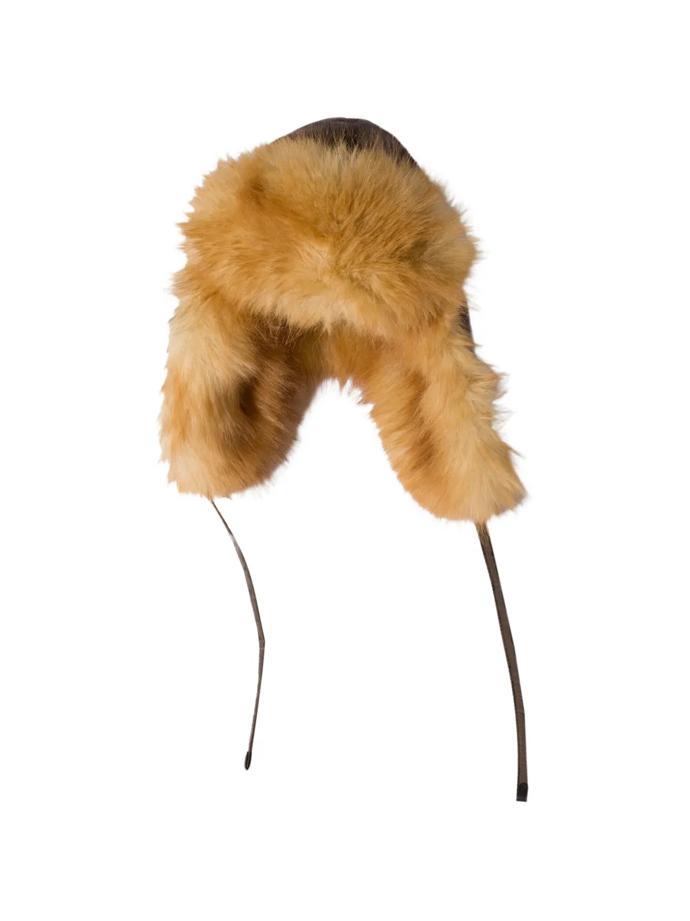 Miu Miu technical fabric and faux fur trapper hat