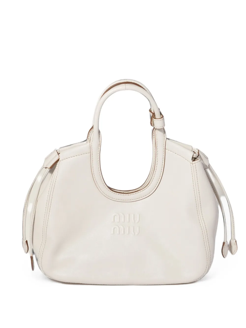 Miu Miu Ivy nappa leather tote bag - Bianco