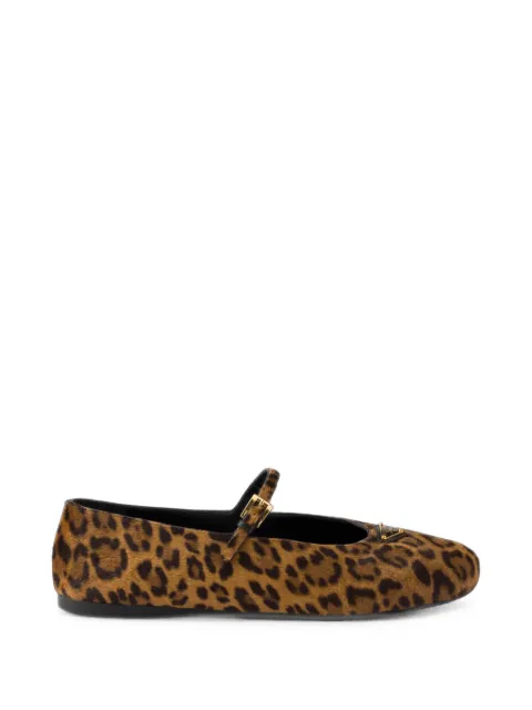 Prada printed leather ballerinas