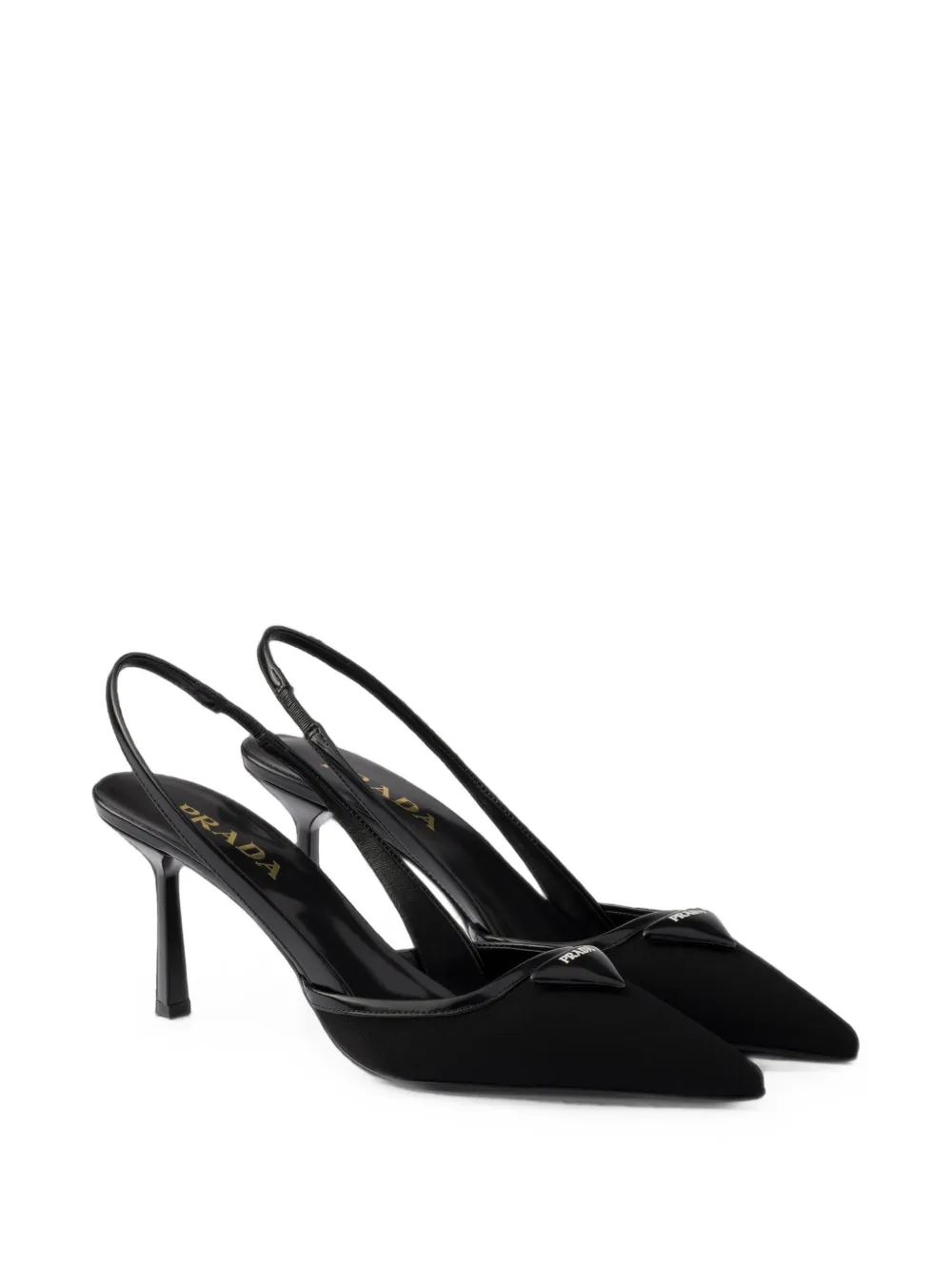 Prada fabric slingback pumps Zwart
