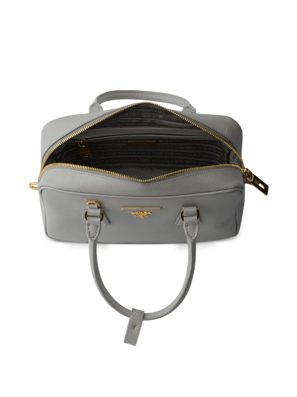 Prada small Saffiano leather top-handle bag Grijs