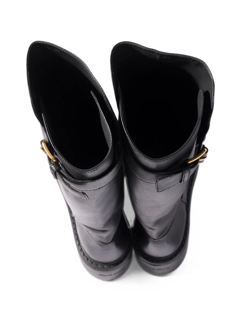Miu leather boots Zwart