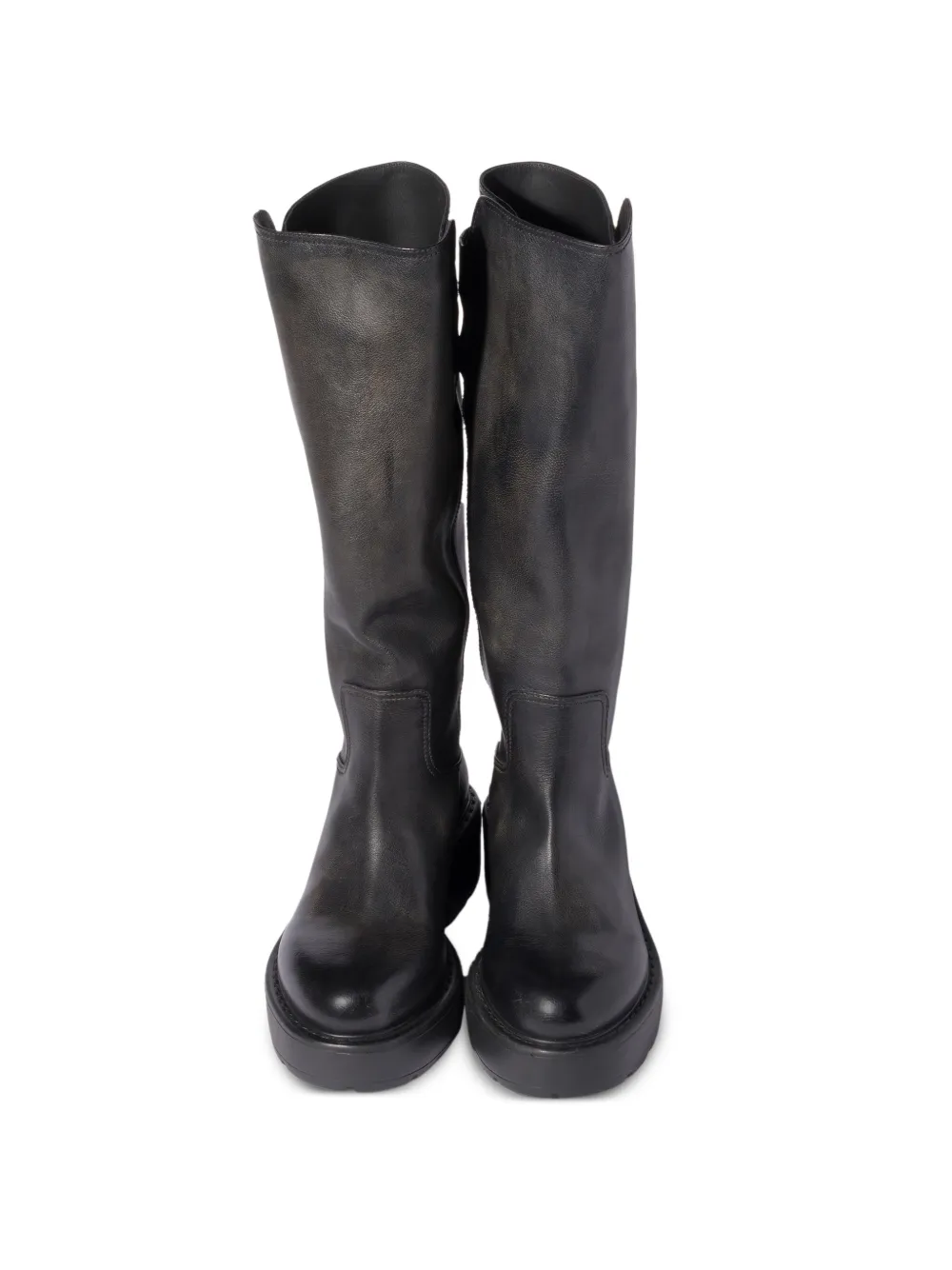 Miu leather boots Zwart