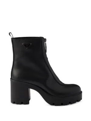 Prada Leather mid-calf Boots | Black | FARFETCH