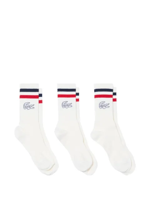Lacoste logo-embroidered striped socks (set of three)