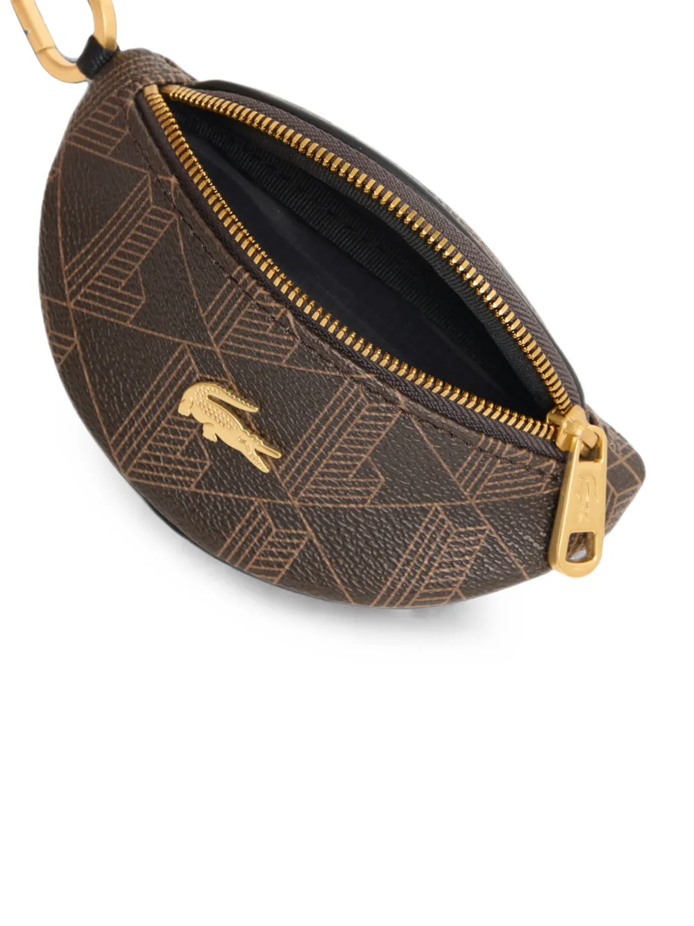 Lacoste Portemonnee met monogramprint en logoplakkaat Bruin