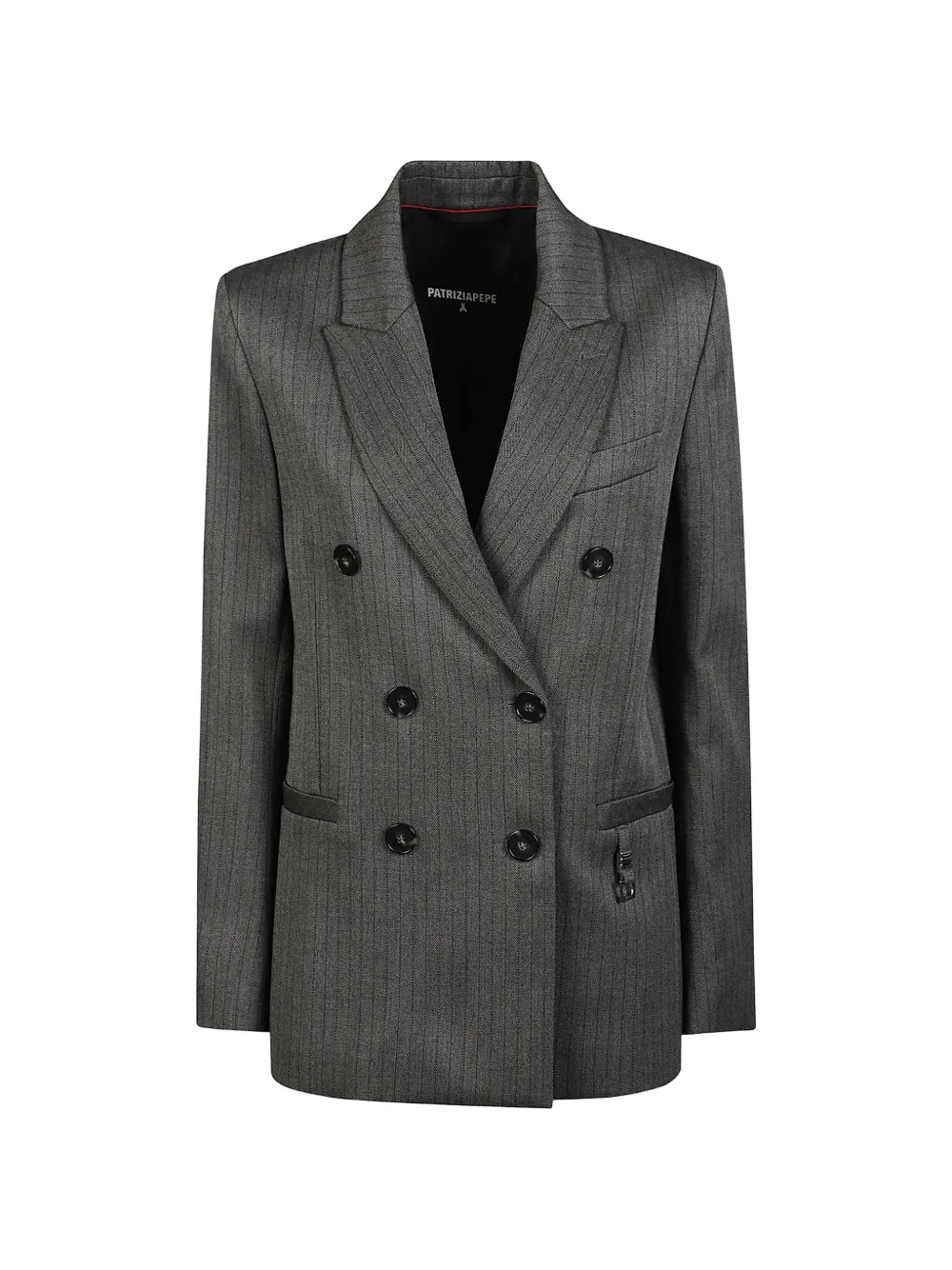 Patrizia Pepe herringbone double-breasted blazer - Grau