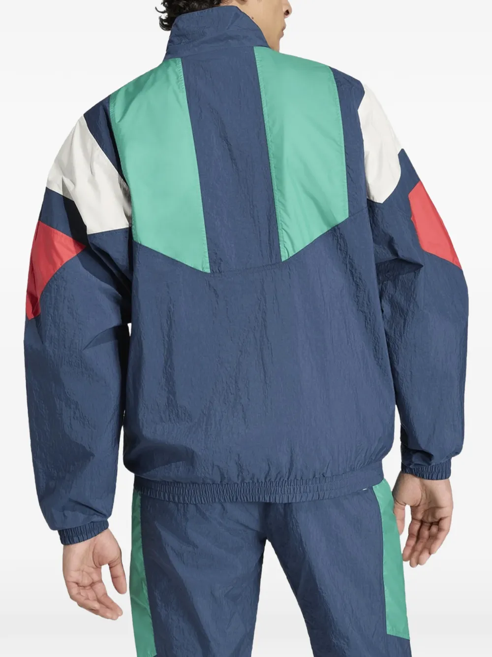 adidas colour-block bomber jacket Blauw