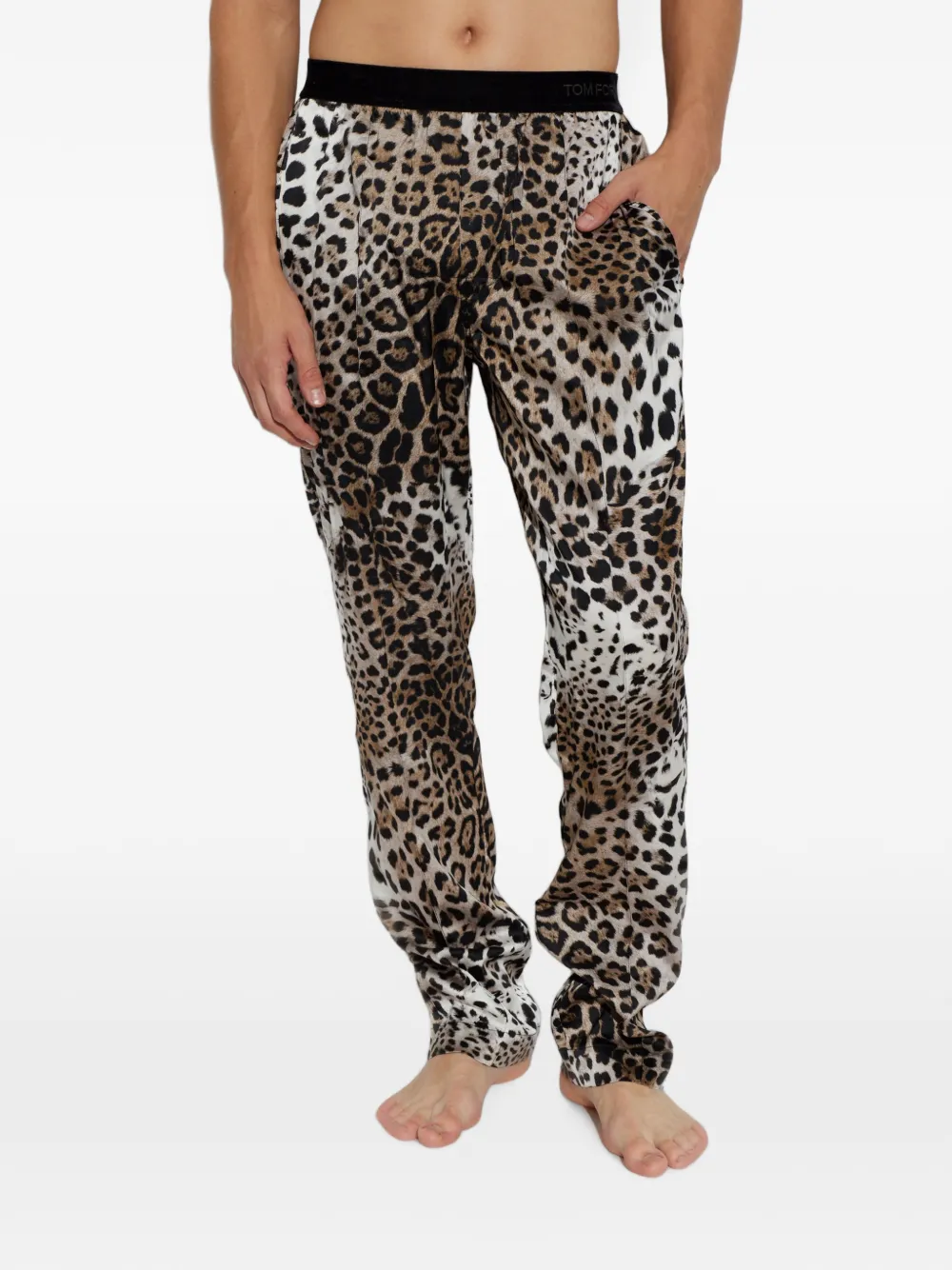 TOM FORD Zijden broek Beige