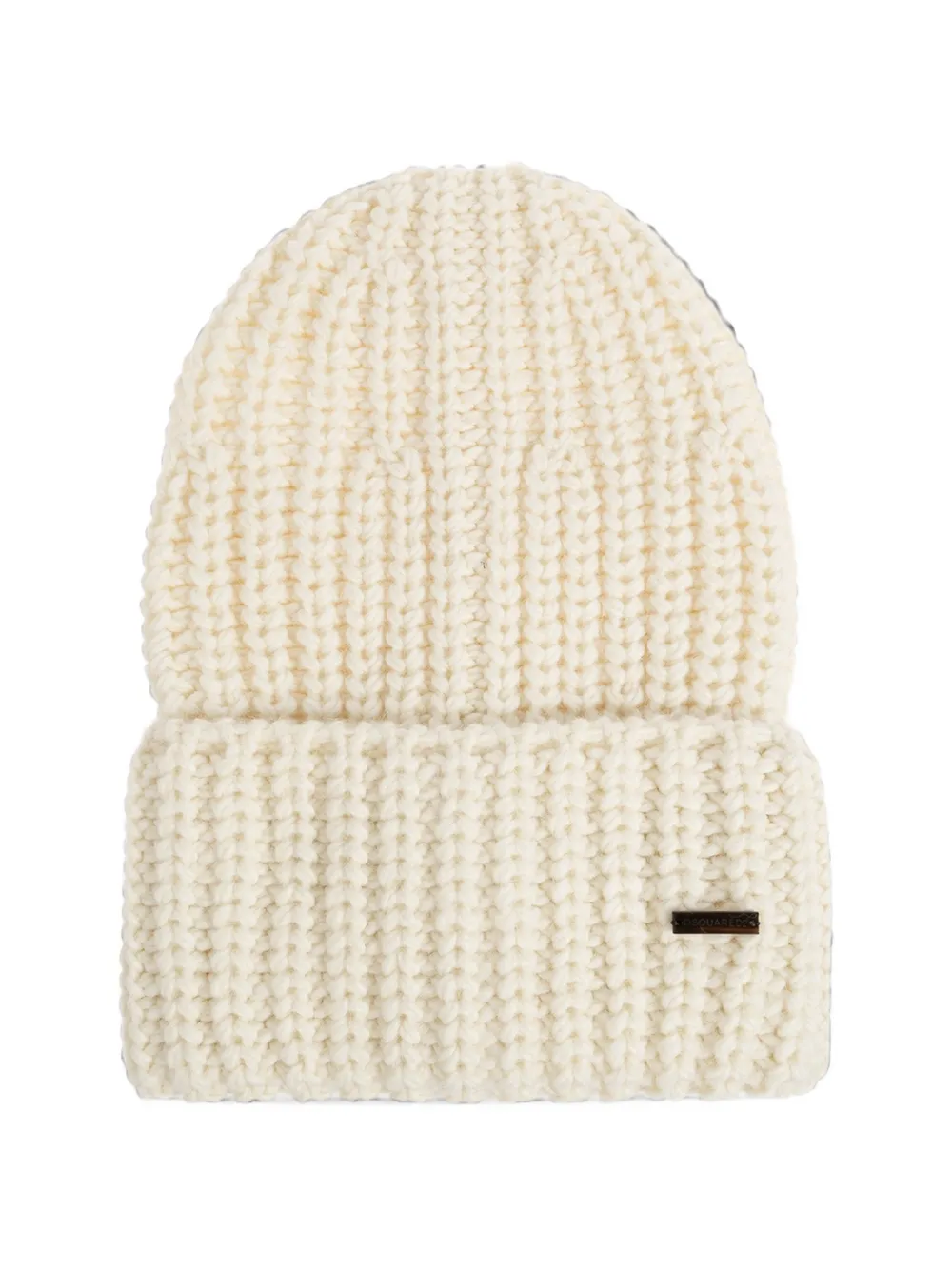 DSQUARED2 logo-plaque beanie hat - Nude