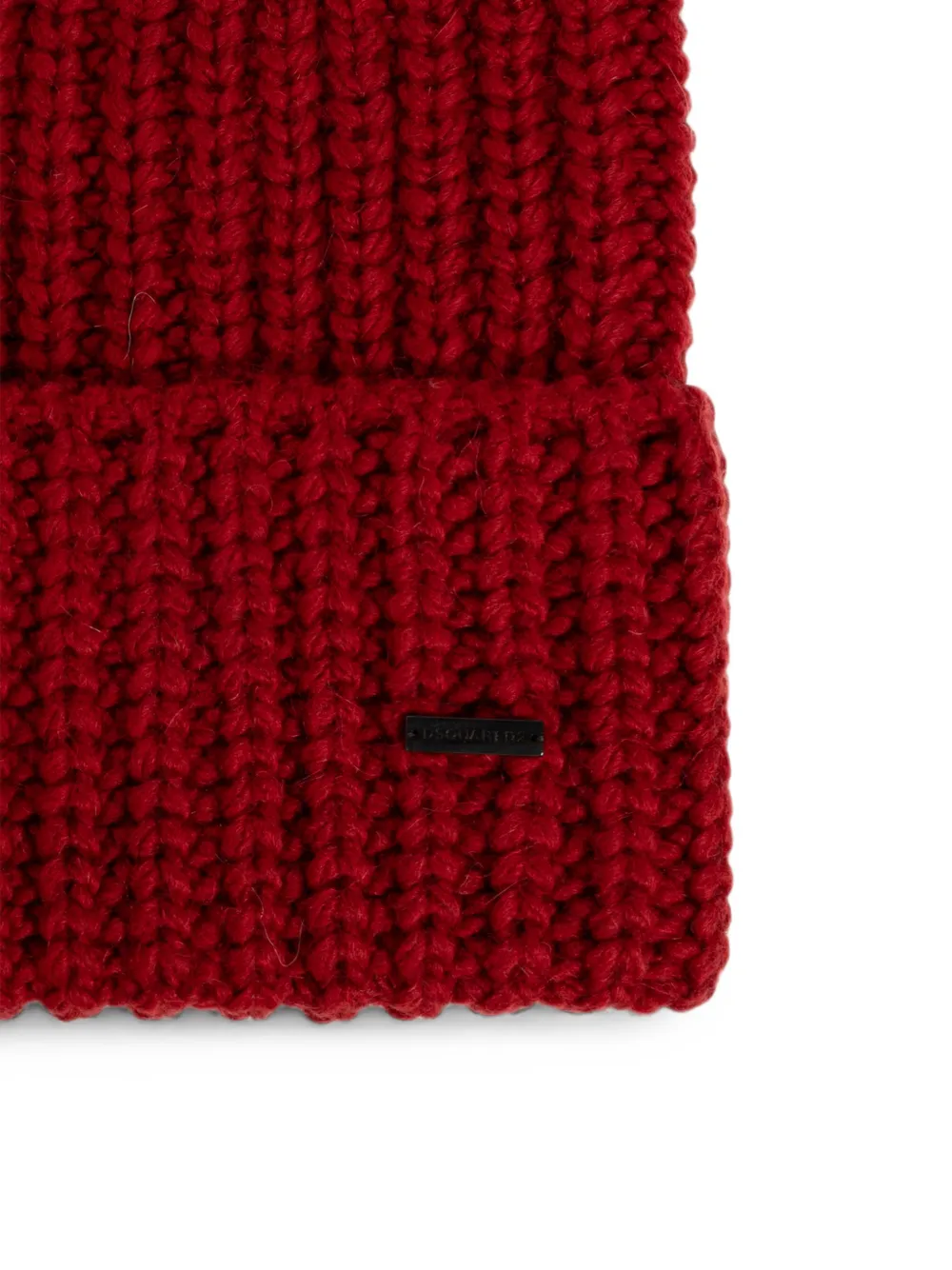 DSQUARED2 Wollen muts met patch Rood