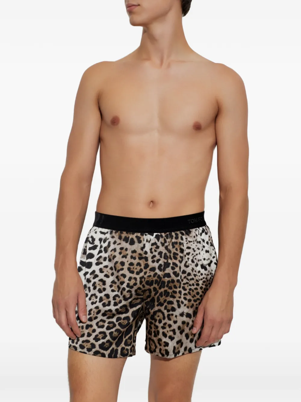 TOM FORD leopard-print boxers - Nero