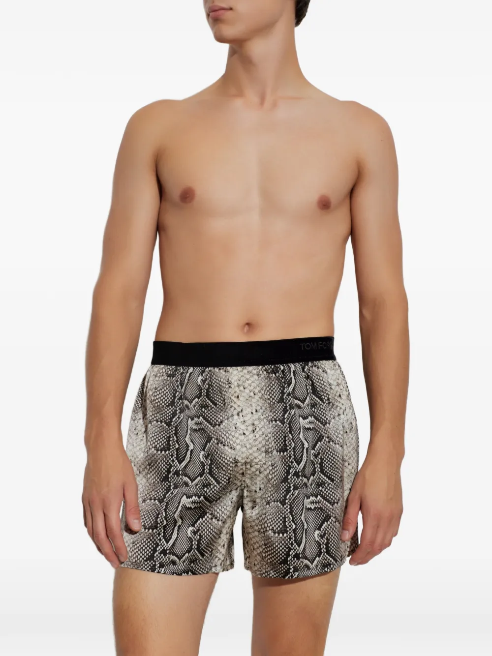 TOM FORD snakeskin-print boxers - Grigio