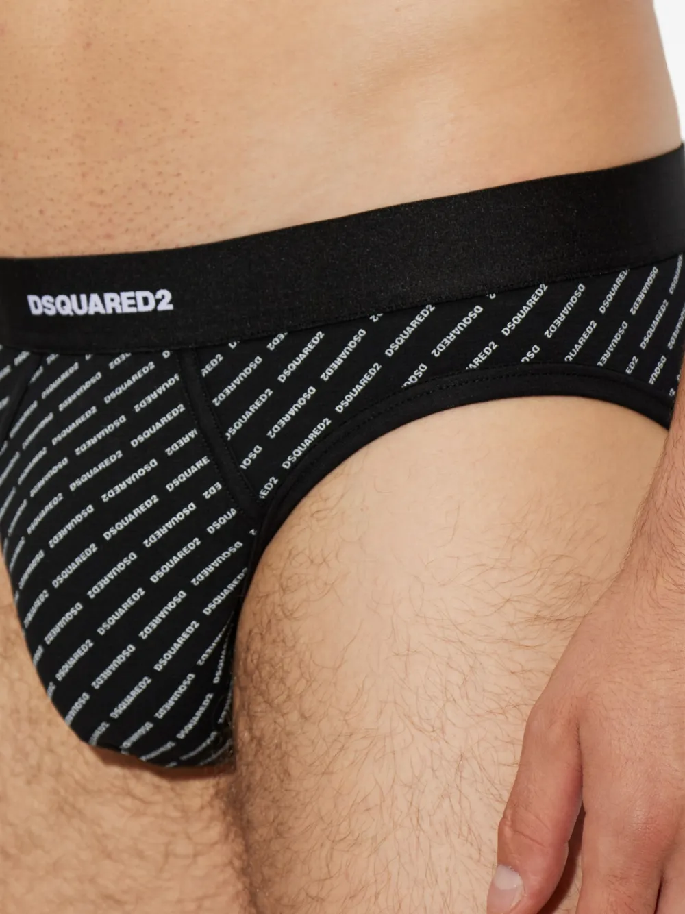 DSQUARED2 Katoenen slip met monogram Zwart