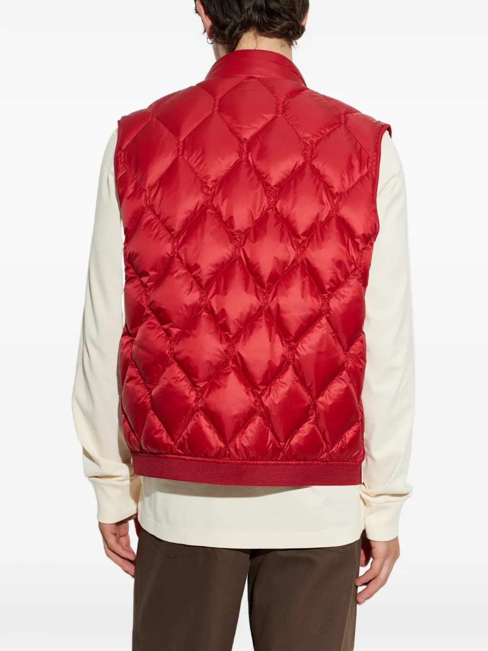 Moncler Gewatteerde bodywarmer met logo-patch Rood