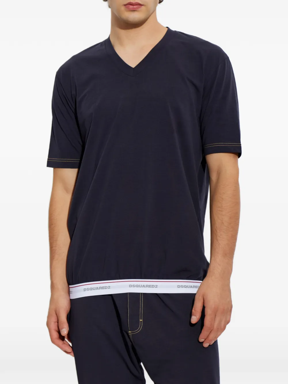 DSQUARED2 T-shirt met V-hals Blauw