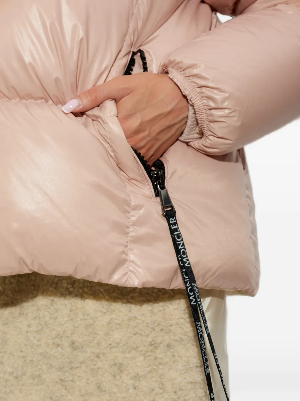 Moncler Parana quilted hooded jacket Roze