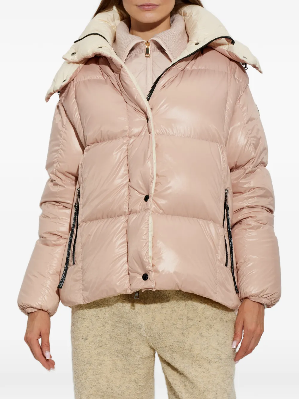Moncler Parana quilted hooded jacket Roze