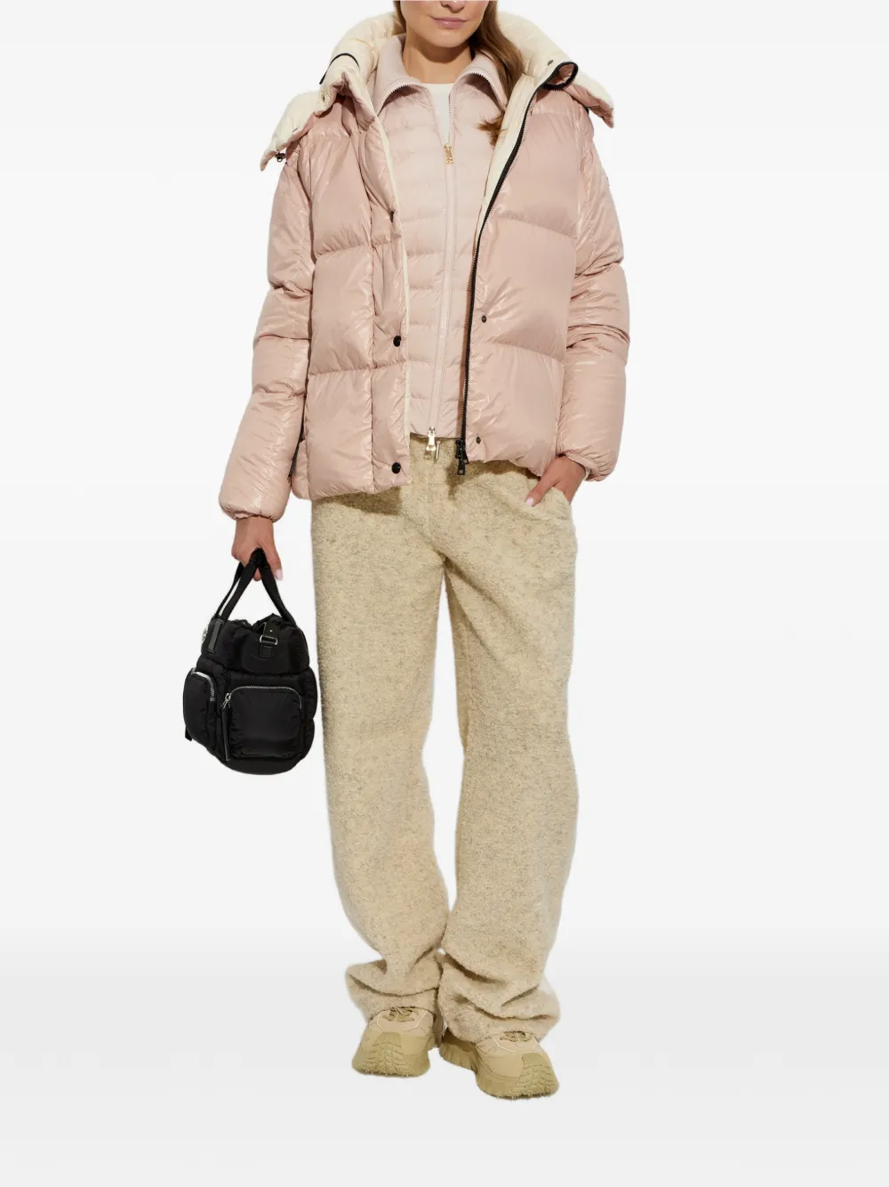 Moncler Parana quilted hooded jacket Roze