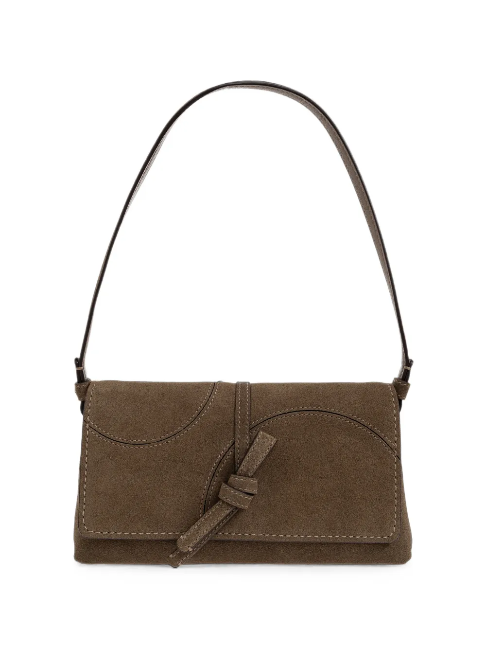 Kate Spade small Loop knotted suede shoulder bag - Marrone