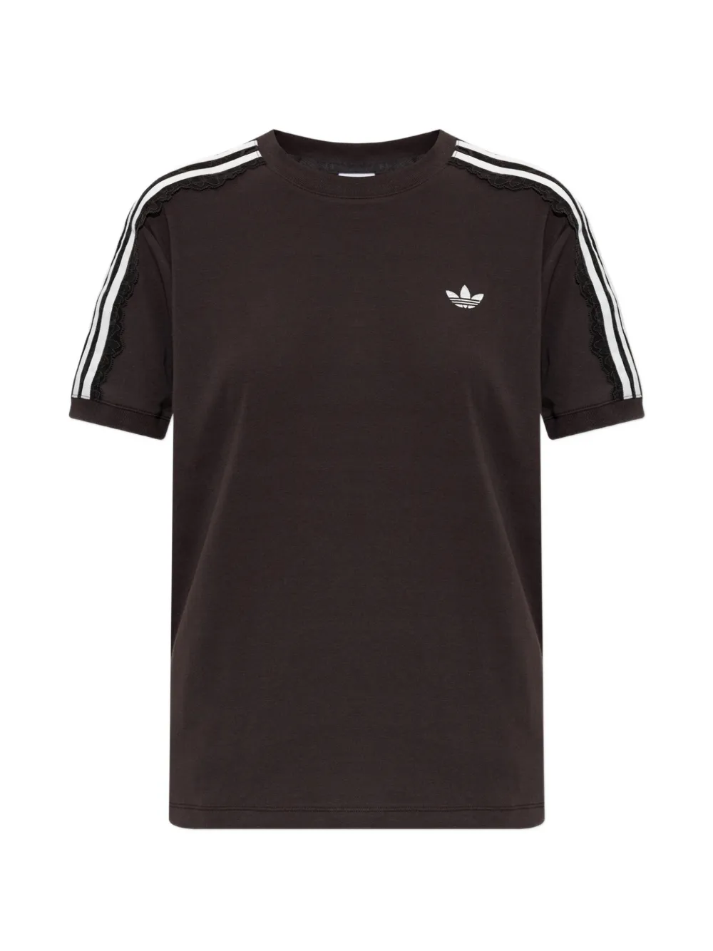adidas lace-trim embroidered-logo T-shirt Bruin
